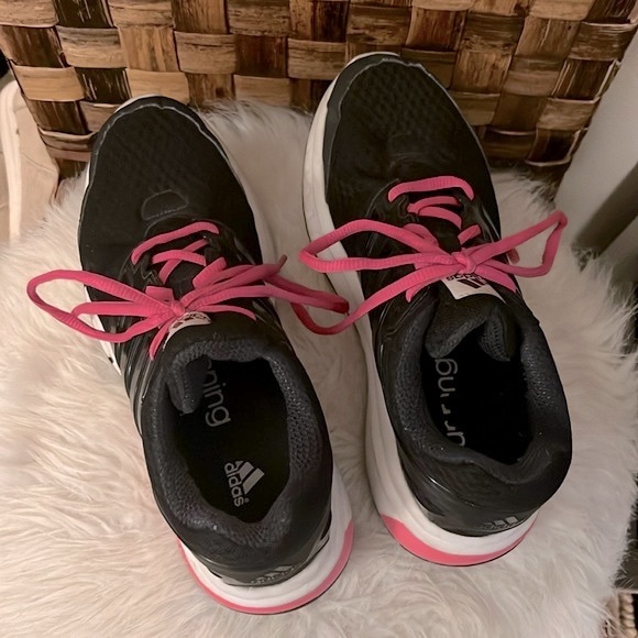 Adidas Adiprene + Black & Hot Pink Running Shoes Lace Up Sneakers Sz 7.5 - Picture 3 of 10